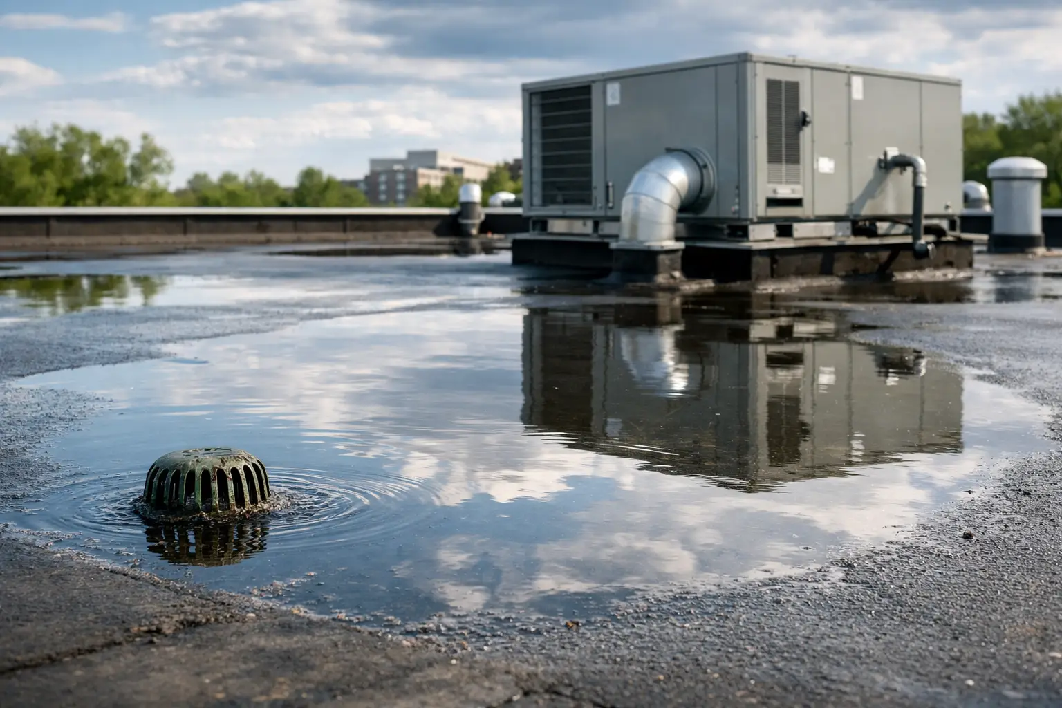 You are currently viewing What Causes Flat Roof Ponding?